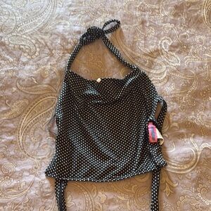 Edikted Black Polka Dot Halter Top size small